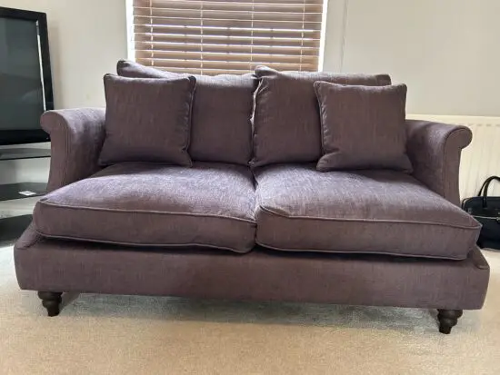 John Lewis light purple 2-seater sofa