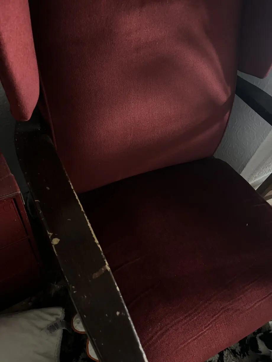 Red wingback chair