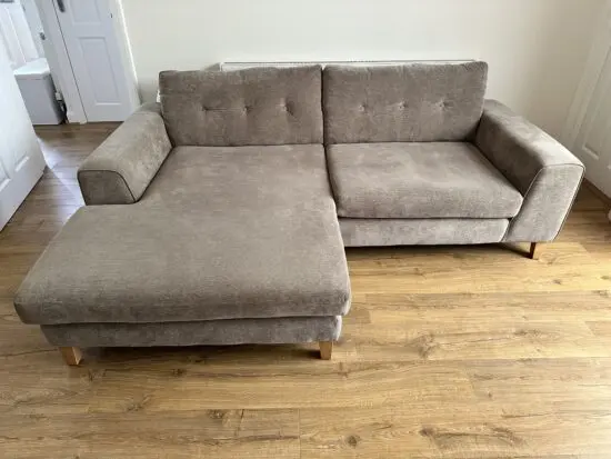 Sofology Stone colour 3 seater Chaise sofa
