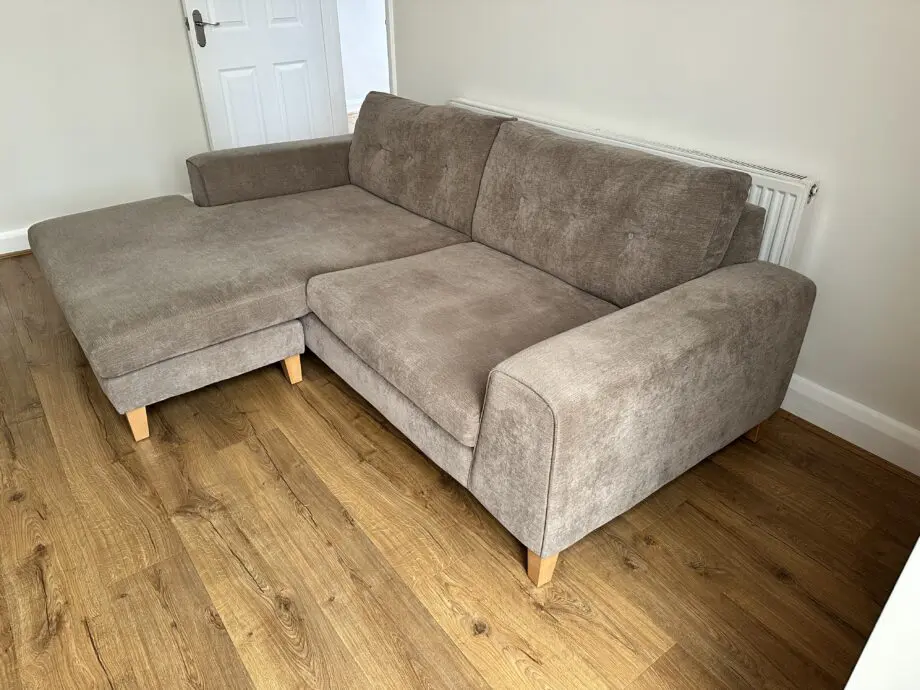 Sofology Stone colour 3 seater Chaise sofa