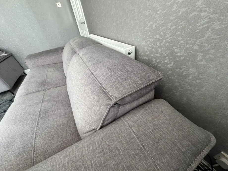 DFS Grey Sonder Electric Recliner 3 Seater Sofa, Chair & Footstool