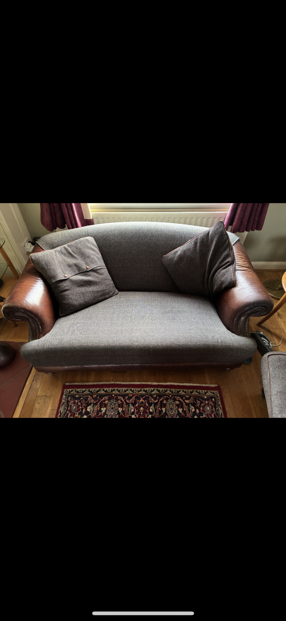 Tetrad Petit 2 seater Sofa - Harris Tweed & Leather
