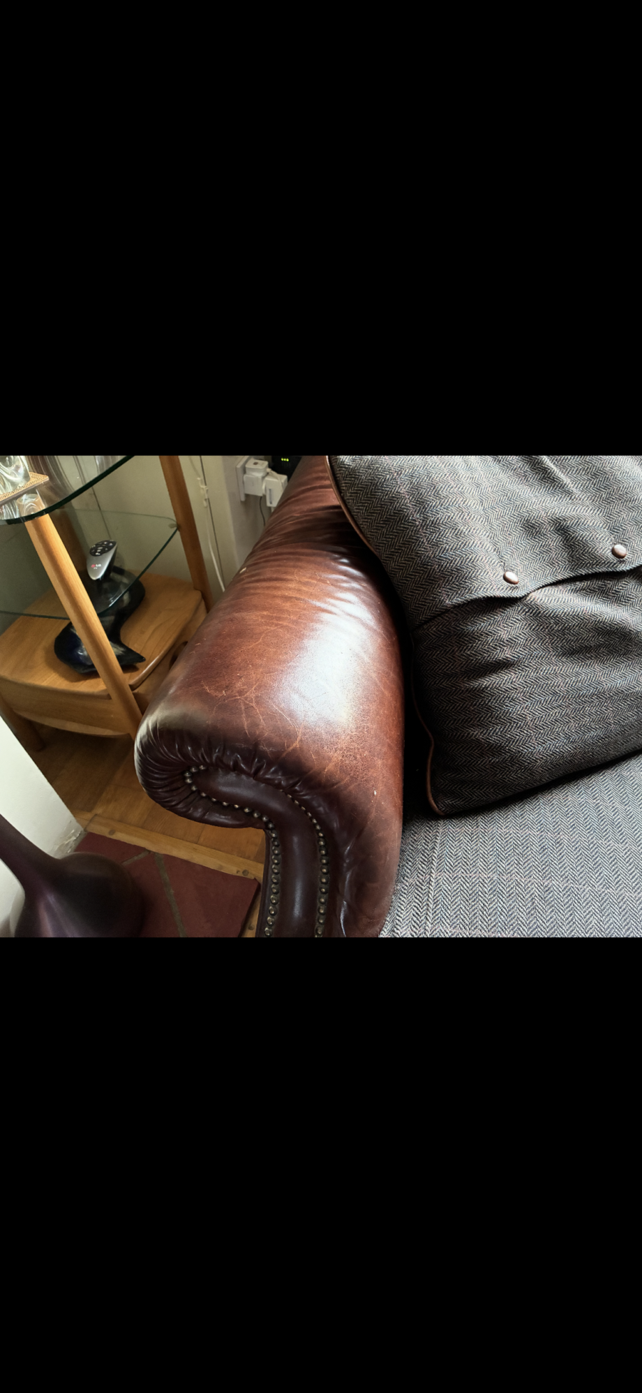 Tetrad Petit 2 seater Sofa - Harris Tweed & Leather