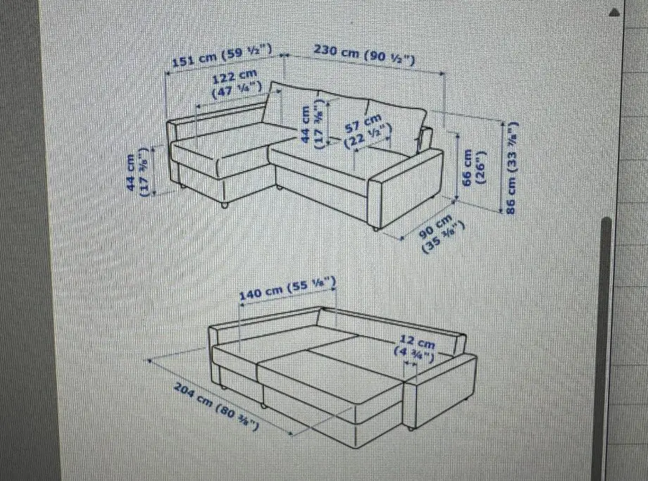 IKEA Friheten Corner Sofa-Bed Dark Grey with storage space