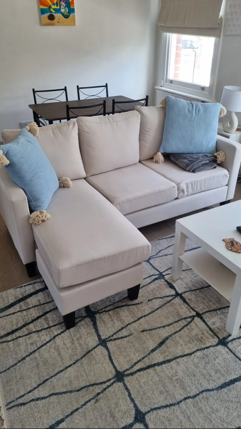 Wayfair cream three seater corner sofa