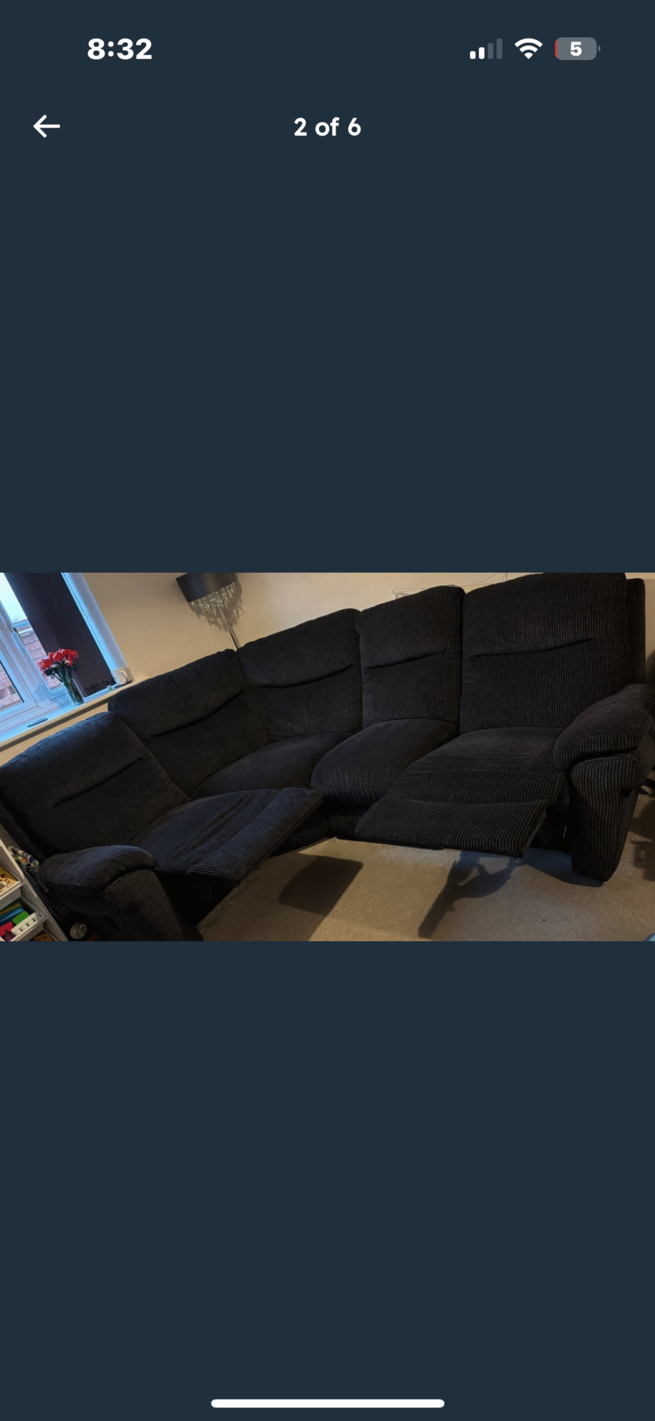 Dfs tamla laz-y-boy 4 seat corner sofa