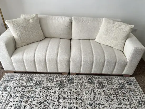 3 seater sofa with footstool