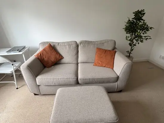 DFS 3 seater sofa with footstall