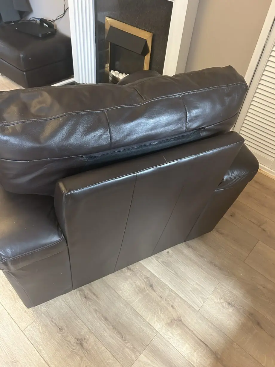 Harvey’s brown leather sofa
