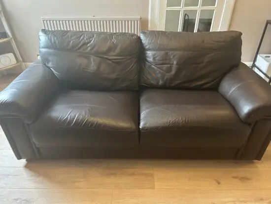 Harvey’s brown leather sofa