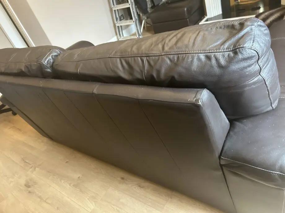 Harvey’s brown leather sofa