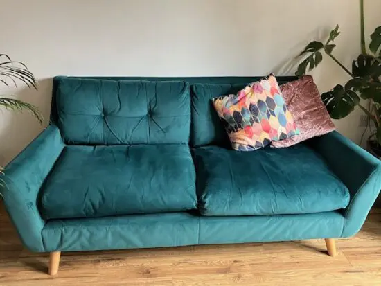 Dunelm Emerald Green/Teal Soft Velvet 3 Seater Sofa (paid £639)