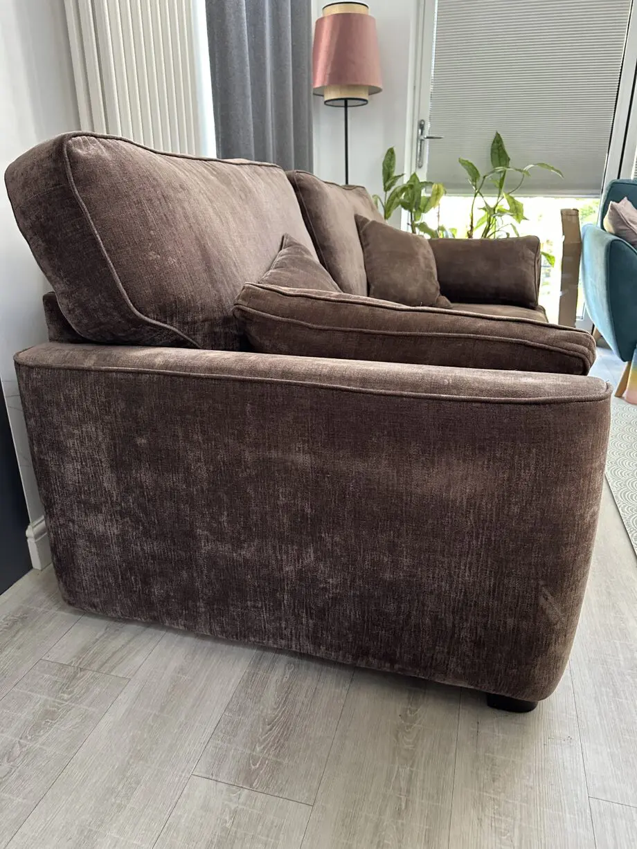 DFS brown real feather sofa