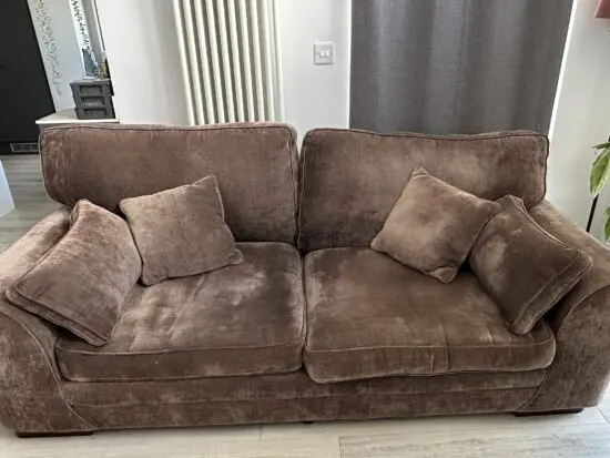DFS brown real feather sofa
