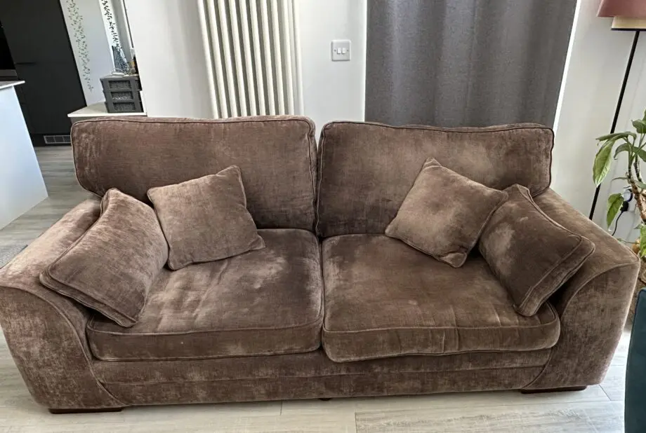 DFS brown real feather sofa