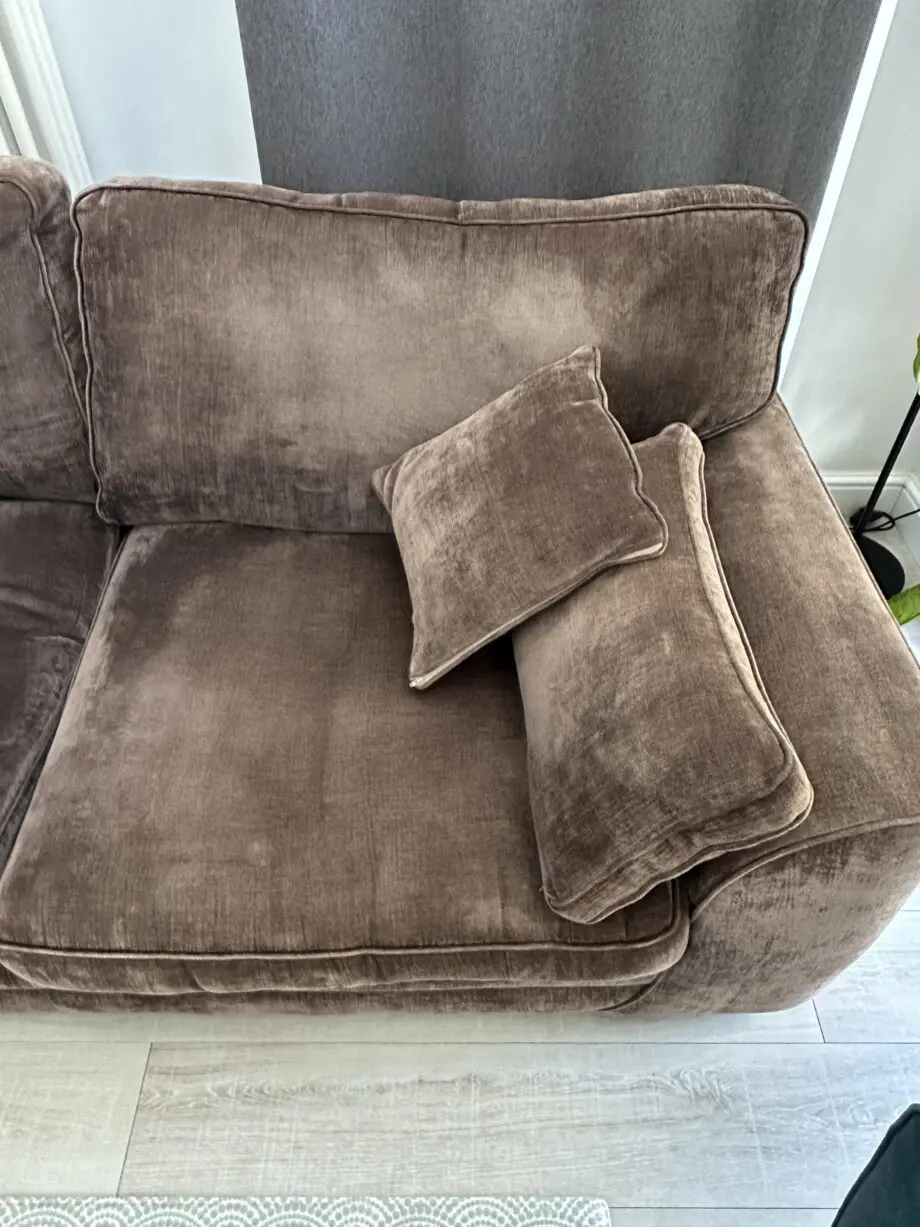 DFS brown real feather sofa