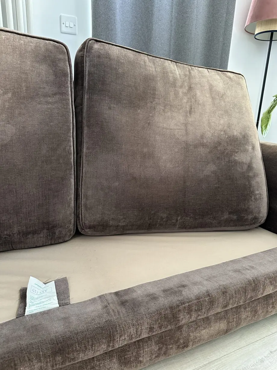 DFS brown real feather sofa
