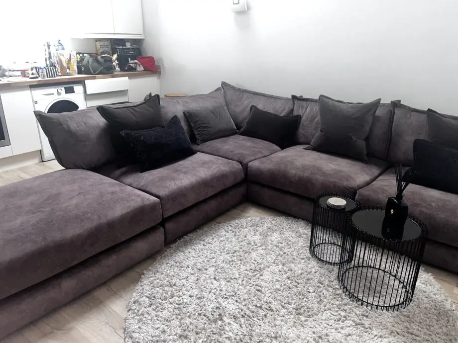 DFS Devine corner sofa in chocolate
