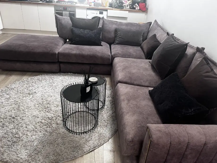 DFS Devine corner sofa in chocolate