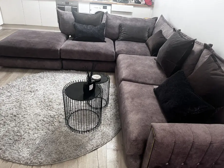 DFS Devine corner sofa in chocolate