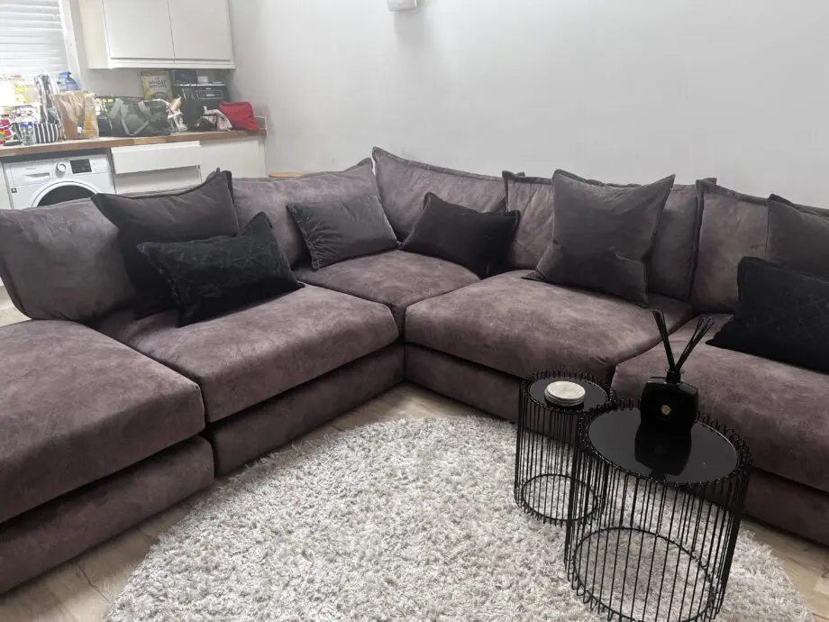DFS Devine corner sofa in chocolate