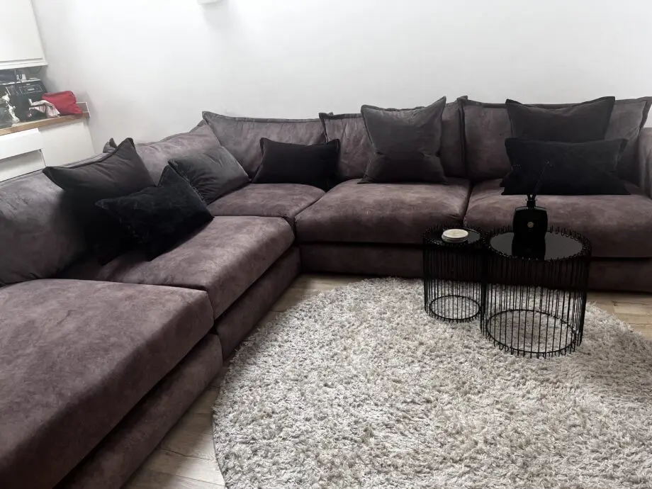 DFS Devine corner sofa in chocolate