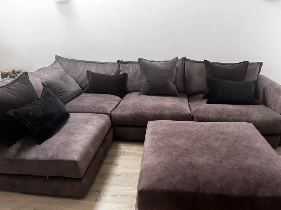DFS Devine corner sofa in chocolate