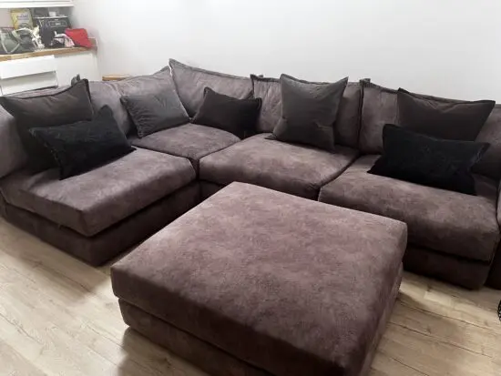 DFS Devine corner sofa in chocolate