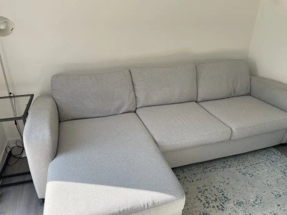 DFS grey corner sofa left hand facing