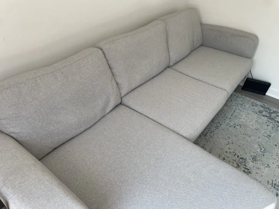 DFS grey corner sofa left hand facing