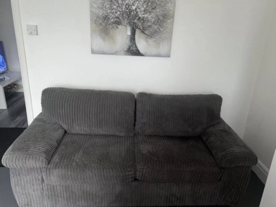 Almafi Grey cord 3 seater sofa littlewoods