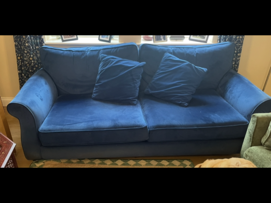 Next blue 3 seater sofa