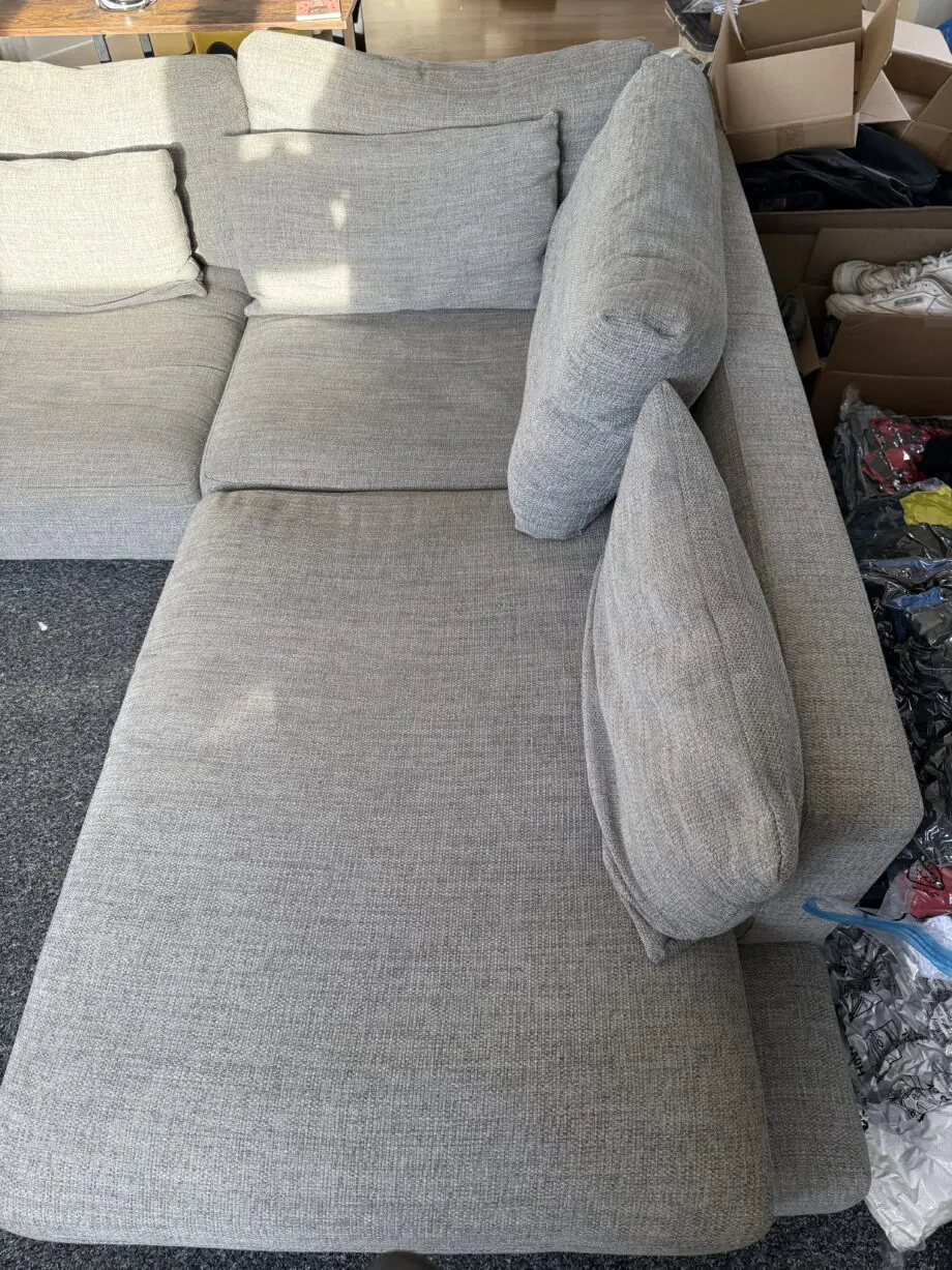 Dwell Lugano Grey Left Hand Facing Arm 3 Piece Open End Corner Sofa