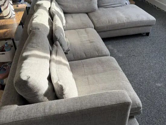 Dwell Lugano Grey Left Hand Facing Arm 3 Piece Open End Corner Sofa