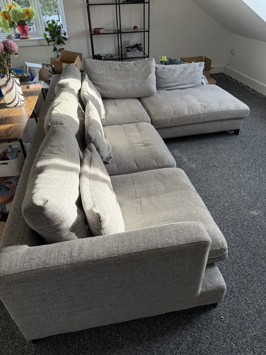 Dwell Lugano Grey Left Hand Facing Arm 3 Piece Open End Corner Sofa