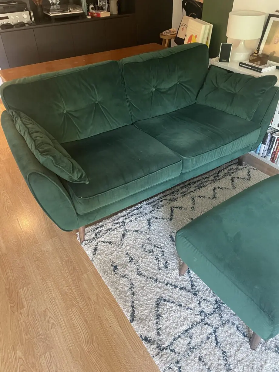 DFS FRENCH CONNECTION Zinc 3 seater sofa & foot stall