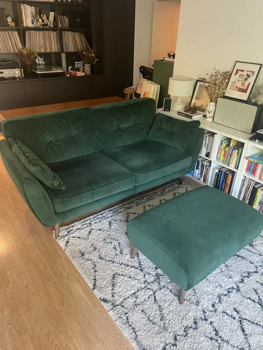 DFS FRENCH CONNECTION Zinc 3 seater sofa & foot stall