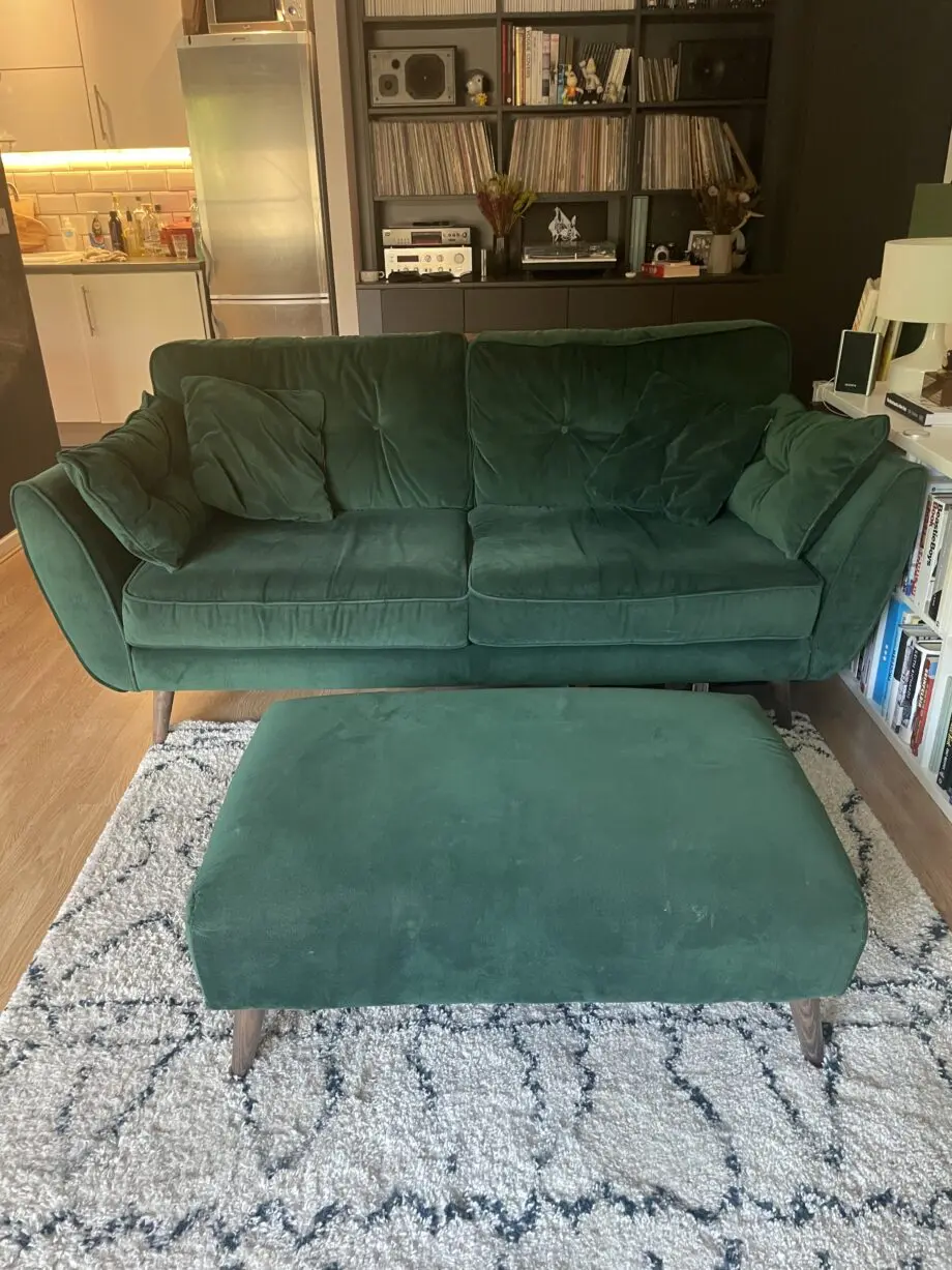 DFS FRENCH CONNECTION Zinc 3 seater sofa & foot stall
