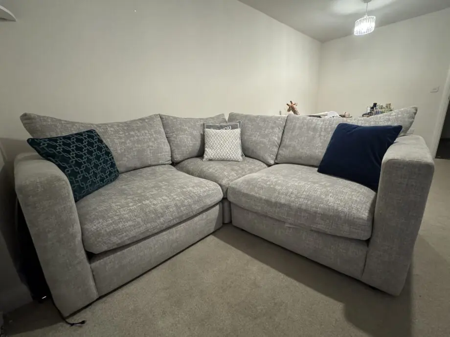 Malvern Modular 3 Seat Corner Sofa | Silver Fabric