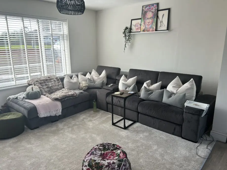 Dfs hike plush velvet storage corner sofa