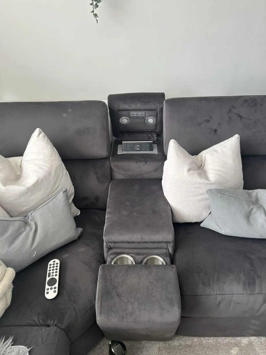 Dfs hike plush velvet storage corner sofa