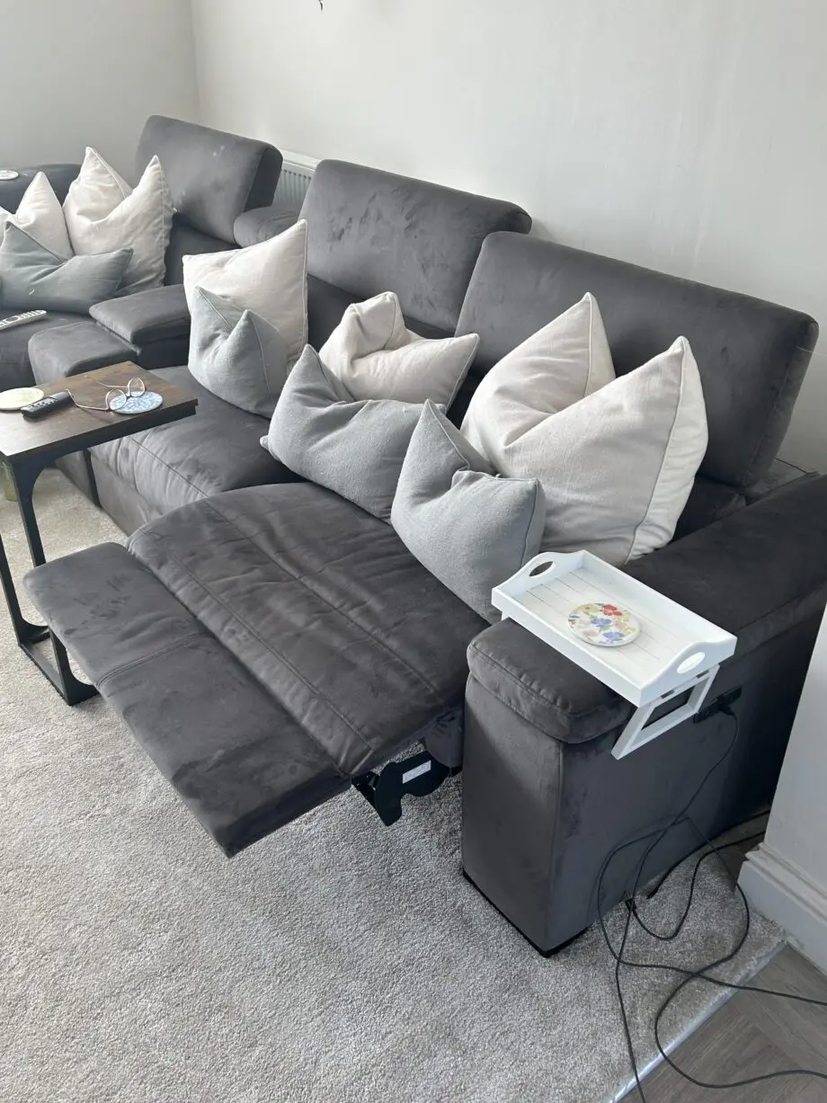 Dfs hike plush velvet storage corner sofa