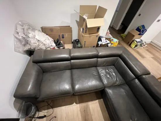U Shape brown sofa