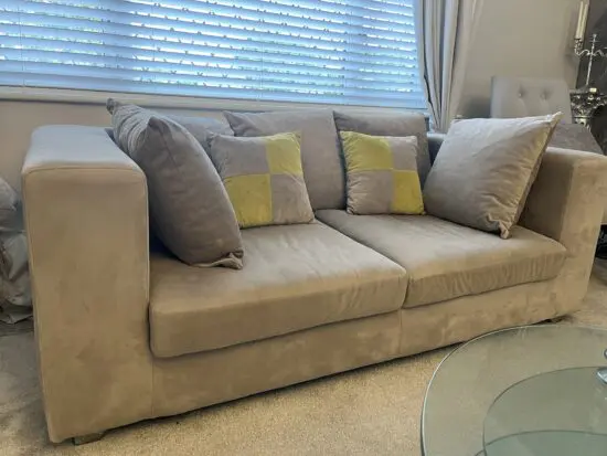 2 seater sofa with cushions