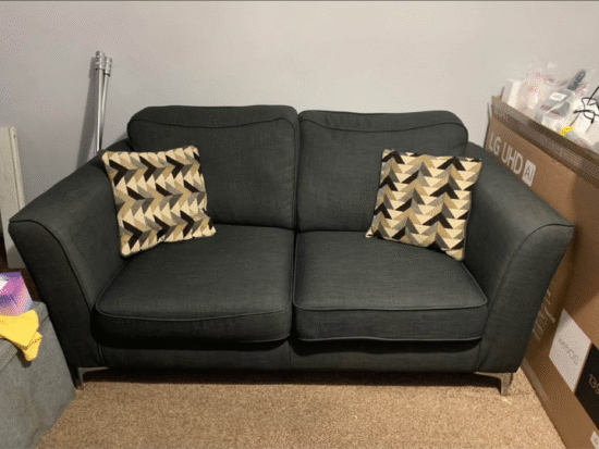 DFS charcoal Grey 2 seater sofa and arm chair