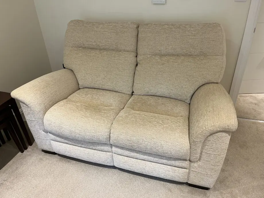 Parker Knoll Hudson two seater sofa and two matching armchairs in Boucle Oyster