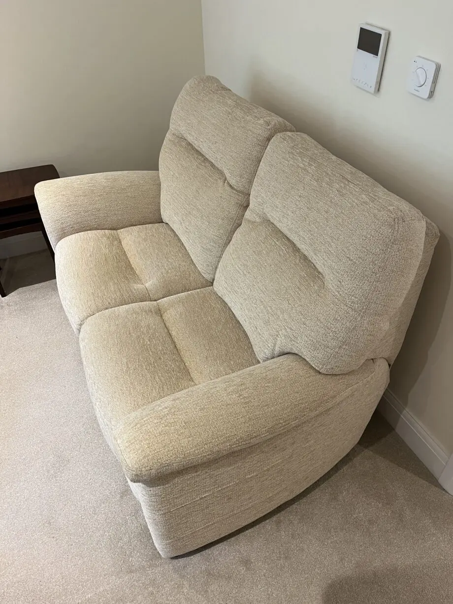 Parker Knoll Hudson two seater sofa and two matching armchairs in Boucle Oyster