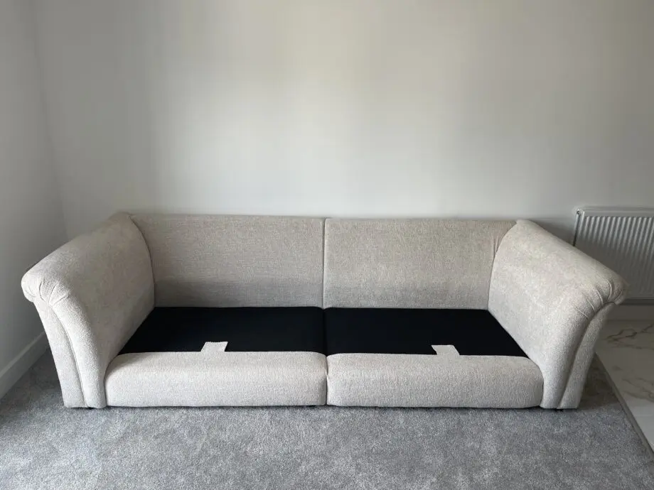 Oak furniture Land Ashby 4 Seater pillow back Cream sofa