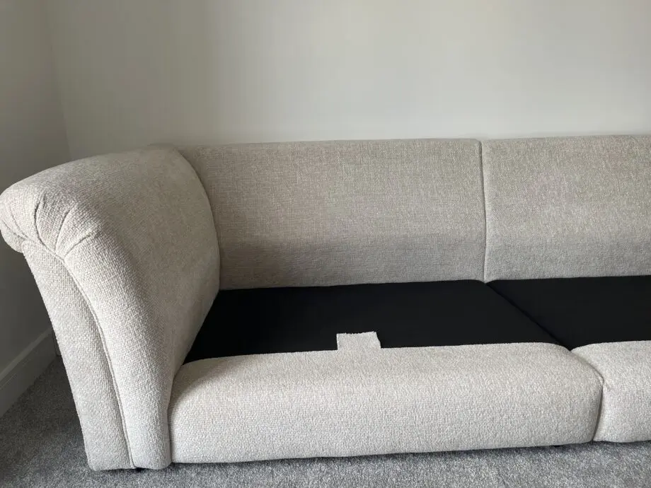 Oak furniture Land Ashby 4 Seater pillow back Cream sofa