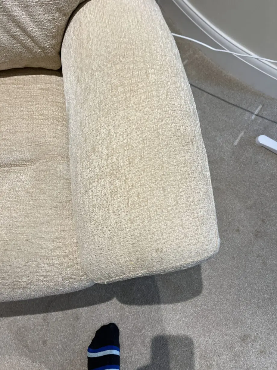 Parker Knoll Hudson two seater sofa and two matching armchairs in Boucle Oyster